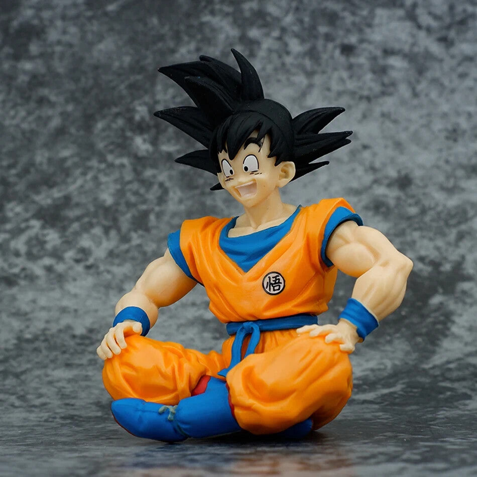 🔥 Son Goku Super Saiyan 🐉 Action Figure Seduto 12CM Dragon Ball Z
