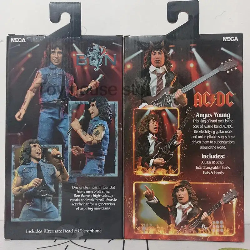 Action Figure Angus Young & Bon Scott AC/DC 🎸 | Modelli da Collezione 18 cm