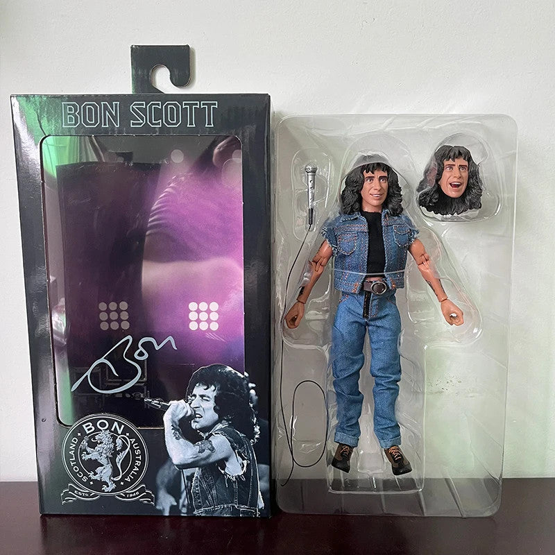 Action Figure Angus Young & Bon Scott AC/DC 🎸 | Modelli da Collezione 18 cm
