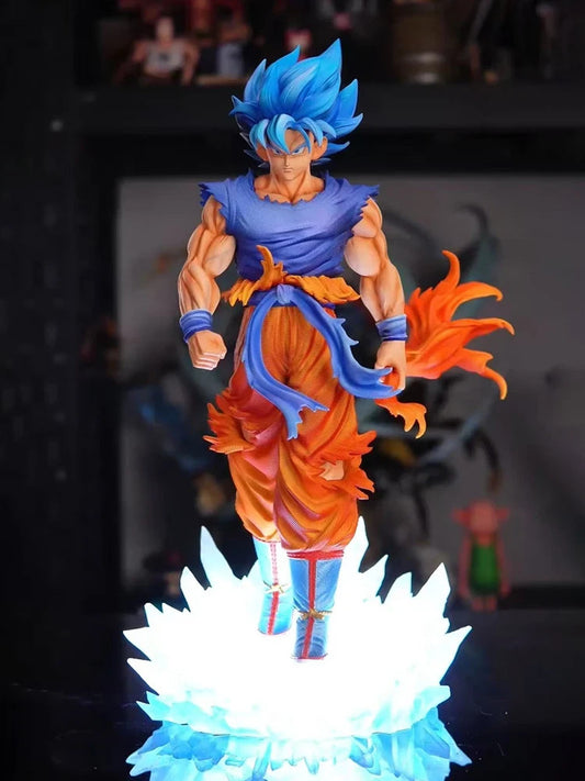 33 centimetri Dragon Ball Z Super Saiyan Blu Son Goku Figura LED Illuminata
