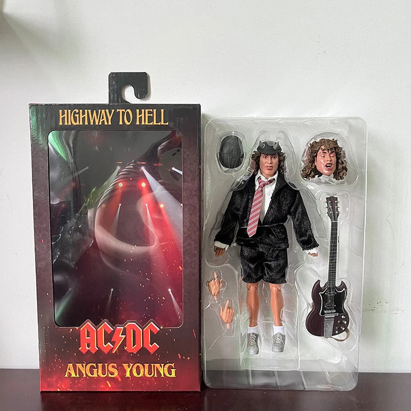 Action Figure Angus Young & Bon Scott AC/DC 🎸 | Modelli da Collezione 18 cm