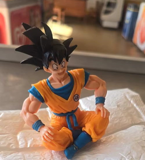🔥 Son Goku Super Saiyan 🐉 Action Figure Seduto 12CM Dragon Ball Z