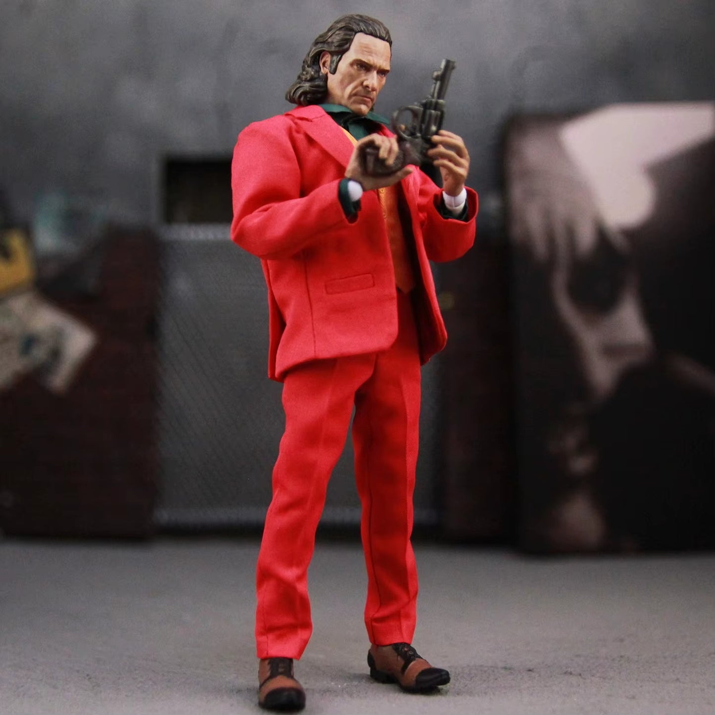 Joaquin Phoenix Arthur Fleck Joker Clown Red Suit 12" Action Figure CON SCATOLA