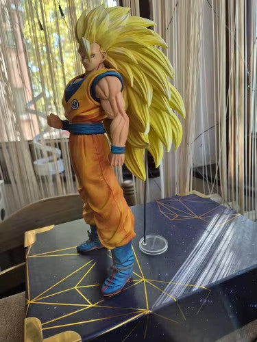 11.8in/30cm Anime Dragon Ball Z Figure SSJ3 Goku Figure PVC Super Saiyan Statue